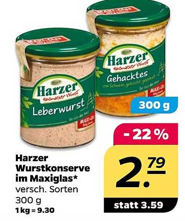 Harzer Wurstkonserve im Maxiglas*