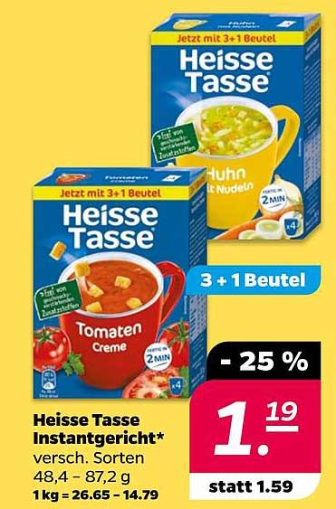 Heisse Tasse Instantgericht* versch. Sorten 48,4 – 87,2 g