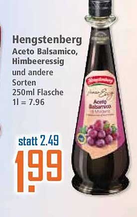 Hengstenberg Aceto Balsamico, Himbeeressig und andere Sorten 250ml Flasche