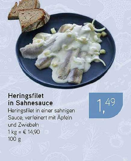 Heringsfilet in Sahnesauce