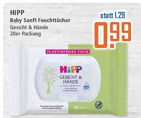 HIPP Baby Sanft Feuchttücher Gesicht & Hände 20er Packung