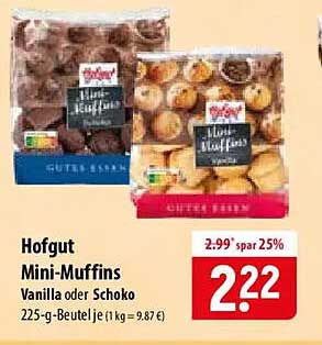 Hofgut Mini-Muffins Vanille oder Schoko