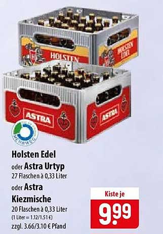 Holsten Edel oder Astra Urtyp Kiezmische oder Astra