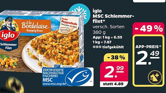 iglo MSC Schlemmer-filet* versch. Sorten 380 g
