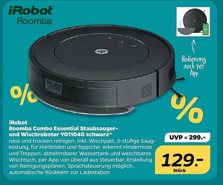 iRobot Roomba Combo Essential Staubsauger- und Wischroboter Y011040 schwarz*
