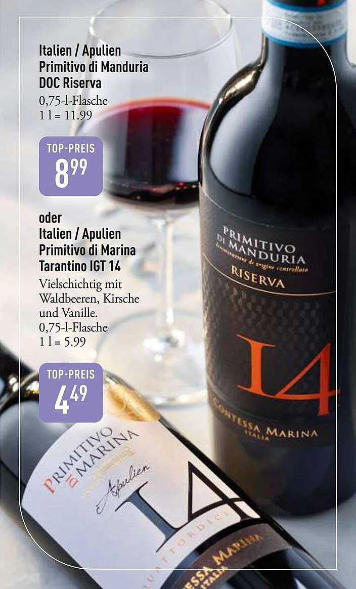 Italien / Apulien Primitivo di Manduria DOC Riserva