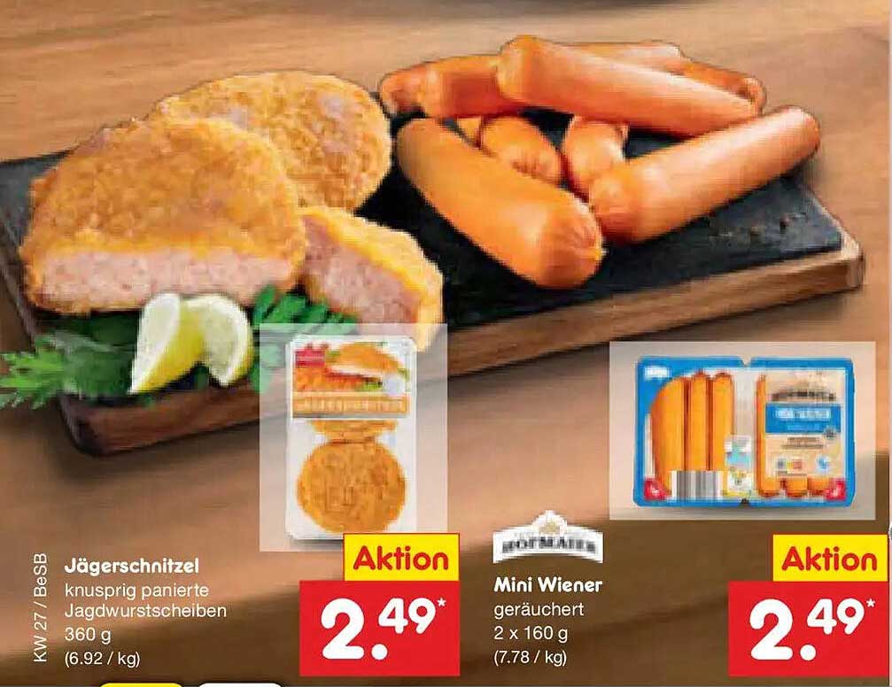 Jägerschnitzel knusprig panierte Jagdwurstscheiben 360 g