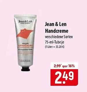 Jean & Len Handcreme