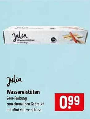 Julia Wasserreisüten 24er-Packung zum einmaligen Gebrauch mit Mini-Gripverschluss