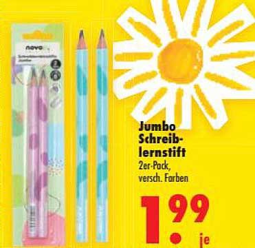 Jumbo Schreiblernstoff 2er-Pack, versch. Farben