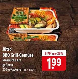 Jütro BBQ Grill-Gemüse klassische Art gefroren 350-g-Packung (1 kg = 5,69 €)