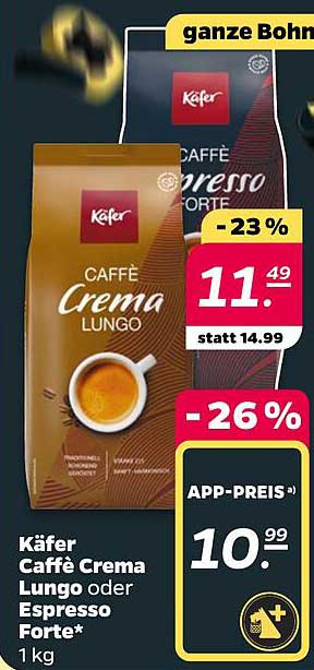 Käfer Caffè Crema Lungo oder Espresso Forte* 1 kg