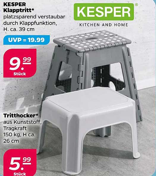 KESPER Klapptritt* platzsparend verstaubar durch Klappfunktion, H. ca. 39 cm