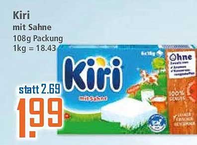 Kiri mit Sahne 108g Packung 1kg = 18.43