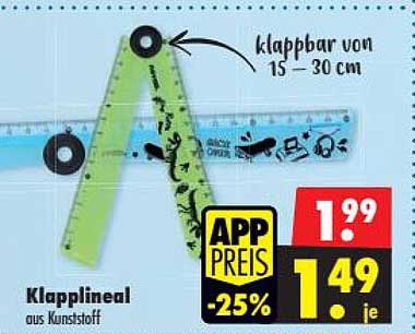 Klapplineal aus Kunststoff