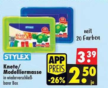 Knete/Modelliermasse in wiederverschließbarer Box