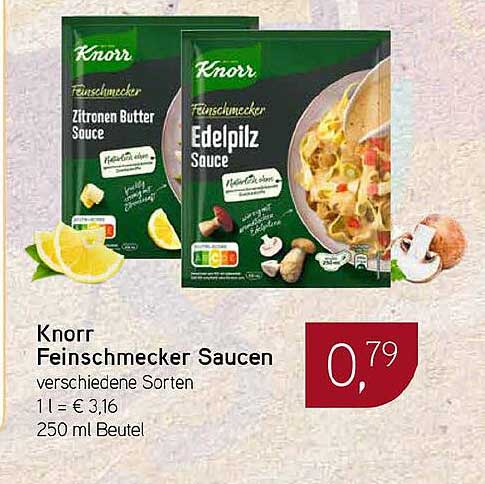 Knorr Feinschmecker Saucen verschiedene Sorten 250 ml Beutel