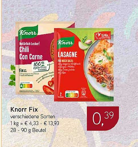 Knorr Fix verschiedene Sorten