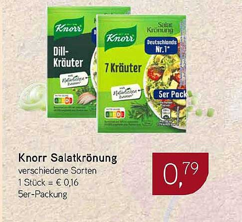 Knorr Salatkrönung verschiedene Sorten 1 Stück = € 0,16 5er-Packung