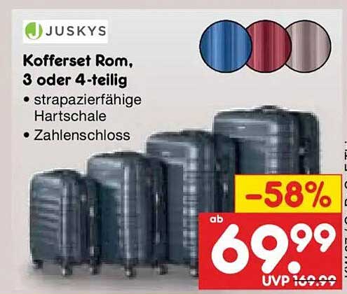 Kofferset Rom, 3 oder 4-teilig