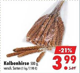 Kolbenhirse 500 g, versch. Sorten (1 kg / 7,98 €)