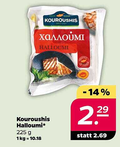 Kourooshis Halloumi* 225 g 1 kg = 10.18
