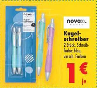 Kugelschreiber 2 Stück, Schreibfarbe: blau, versch. Farben