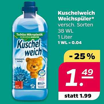 Kuschelweich Weichspüler* versch. Sorten 38 WL 1 Liter 1 WL = 0.04