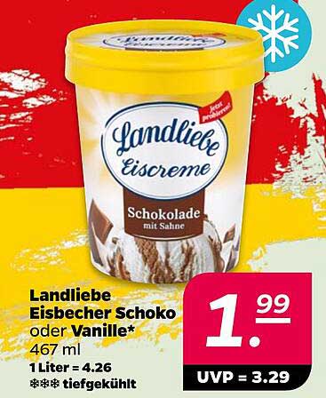 Landliebe Eisbecher Schoko oder Vanille* 467 ml