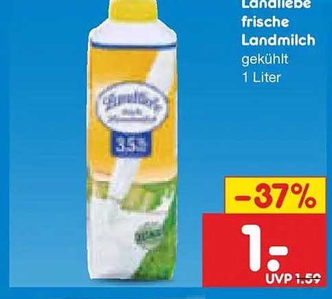 Landliebe frische Landmilch gekühlt 1 Liter