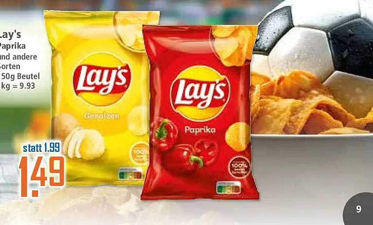Lay's Paprika und andere Sorten 150g Beutel