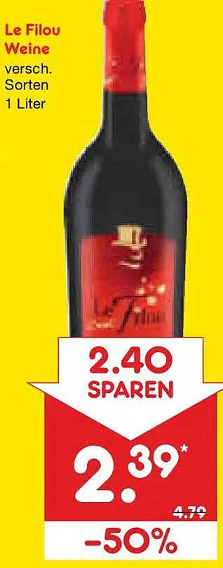 Le Filou Weine versch. Sorten 1 Liter