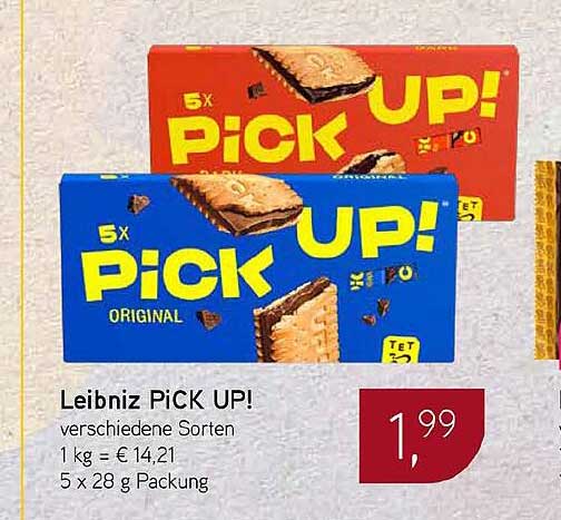 Leibniz PiCK UP! verschiedene Sorten 5 x 28 g Packung