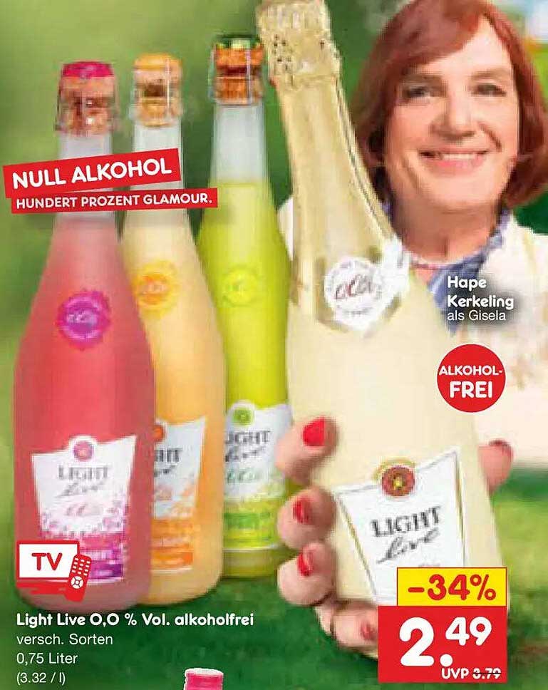 Light Live 0,0 % Vol. alkoholfrei versch. Sorten 0,75 Liter (3.32 / l)
