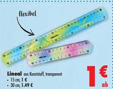 Lineal aus Kunststoff, transparent