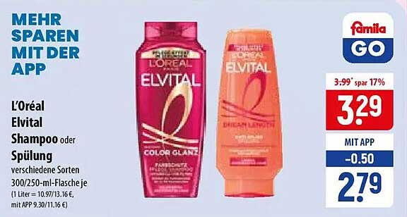 L’Oréal Elvital Shampoo oder Spülung