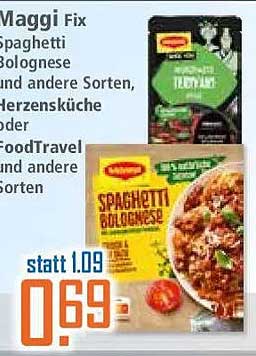 Maggi Fix Spaghetti Bolognese und andere Sorten, Herzküche oder FoodTravel und andere Sorten