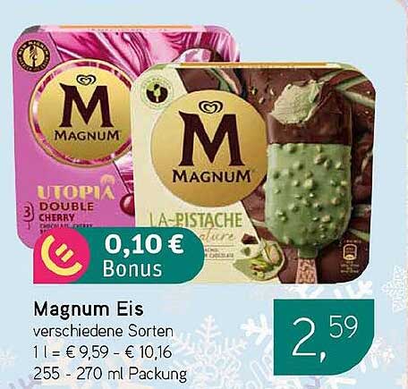 Magnum Eis verschiedene Sorten