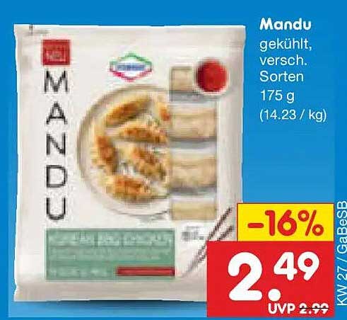 Mandu gekühlt, versch. Sorten 175 g