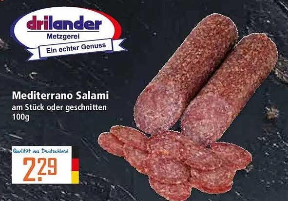 Mediterrano Salami am Stück oder geschnitten 100g