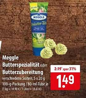 Meggle Butterspezialität oder Butterzubereitung