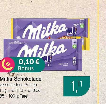 Milka Schokolade verschiedene Sorten