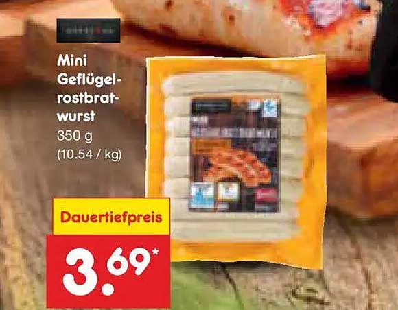 Mini Geflügel-rostbratwurst 350 g (10.54 / kg)