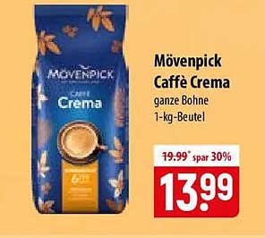 Mövenpick Caffè Crema ganze Bohne 1-kg-Beutel