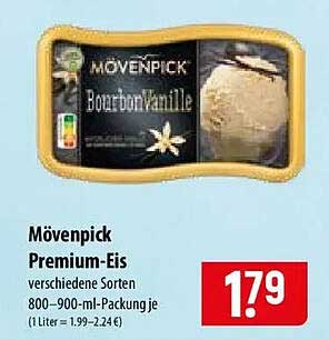 Mövenpick Premium-Eis verschiedene Sorten 800-900-ml-Packung je (1 Liter = 1.99-2.24€)