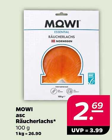 MOWI asc Räucherlachs* 100 g 1 kg = 26.90