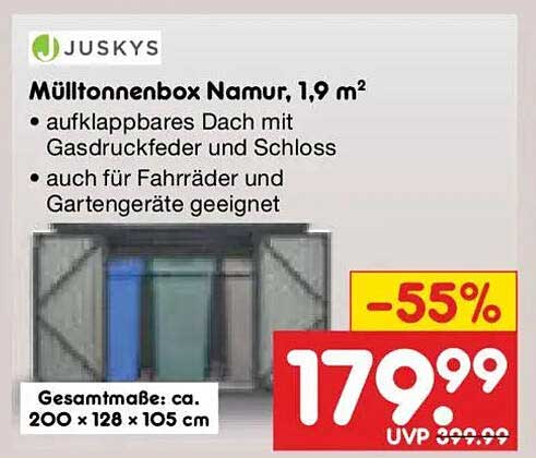 Mülltonnenbox Namur, 1,9 m²