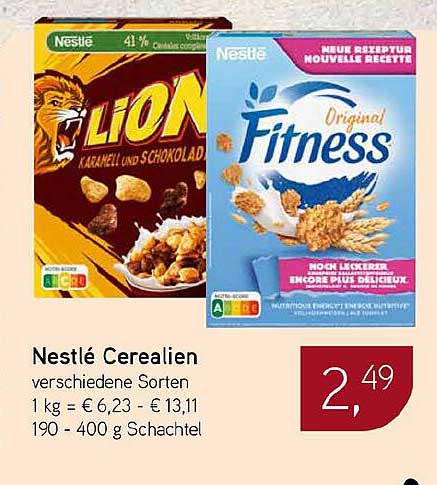 Nestlé Cerealien verschiedene Sorten