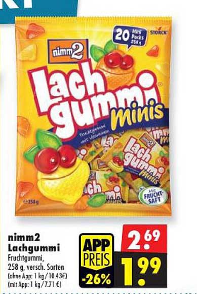 nimm2 Lachgummi Fruchtgummi 258 g, versch. Sorten