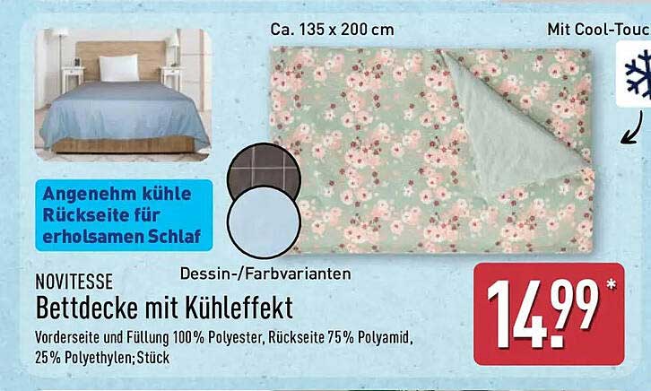 NOVITESSE Bettdecke mit Kühleffekt